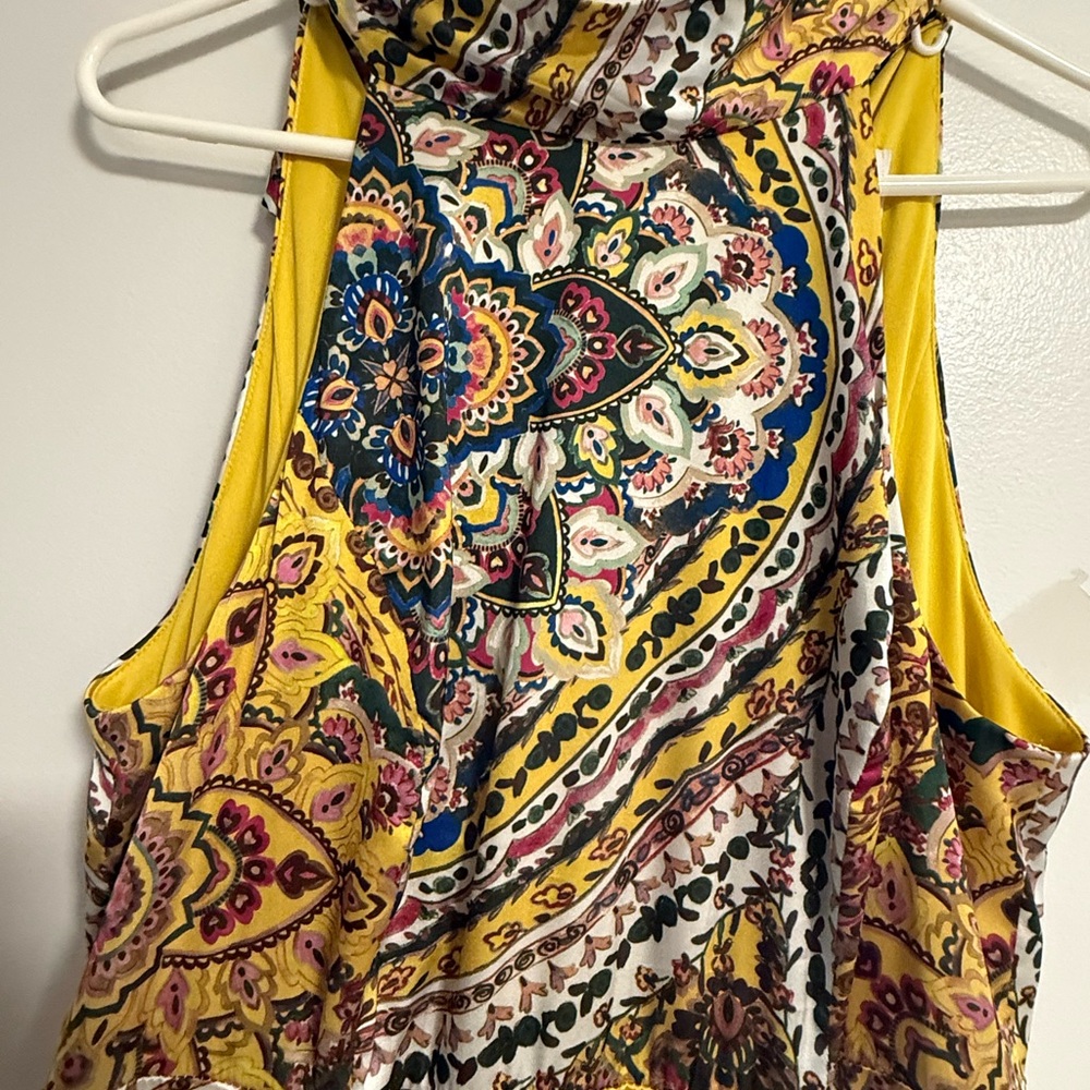 Anthropology x Nicole Miller Yellow Retro Paisley Maxi Dress - Picture 9 of 12